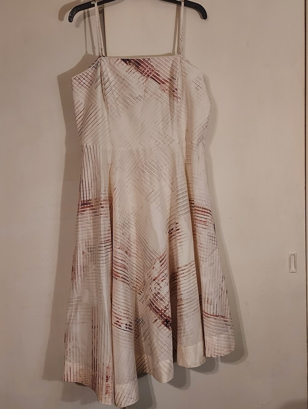 WHBM Size 14 Strapless Abstract Brushstroke Asymmetrical Midi Dress
